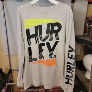 Hurley Tee LS Logo Graphic Printed Sleeves - Size Youth 13-15 Years
